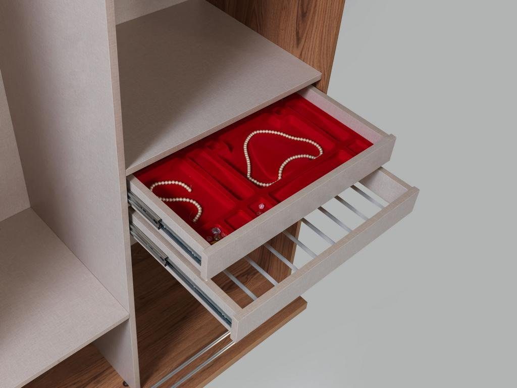 JVmoebel Kleiderschrank Schlafzimmer Luxus neu Design Modern mit Kleiderschrank Glas Holz