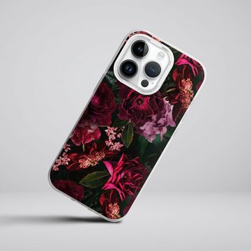 DeinDesign Handyhülle Rose Blumen Blume Dark Red and Pink Flowers, Apple iPhone 14 Pro Silikon Hülle Bumper Case Handy Schutzhülle