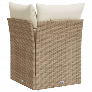 vidaXL Loungesofa Garten-Ecksofa mit Kissen Beige Poly Rattan