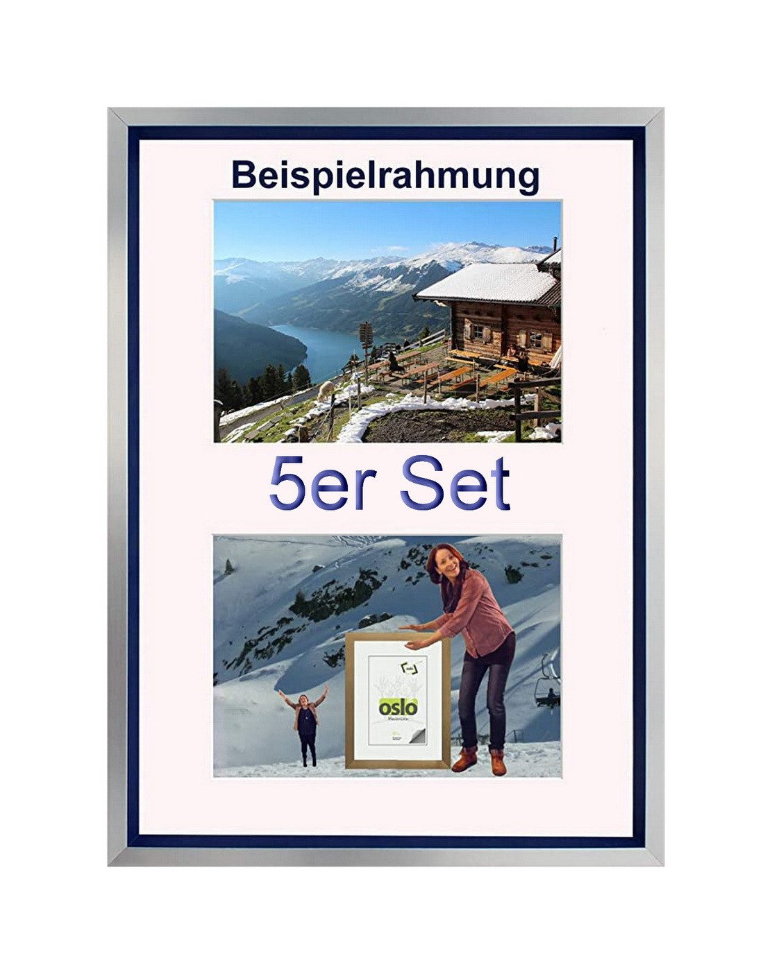 Oslo MasterLine Bilderrahmen-Set Bilderrahmen Kunststoff silber günstig online kaufen