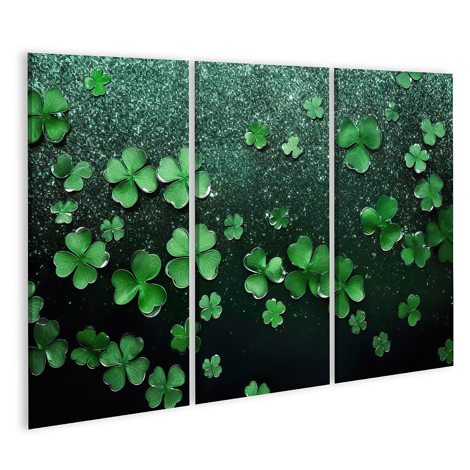 islandburner Leinwandbild St Patricks Day Glitzernde Banner Vorlage Grüne Vierblättrig Bilder
