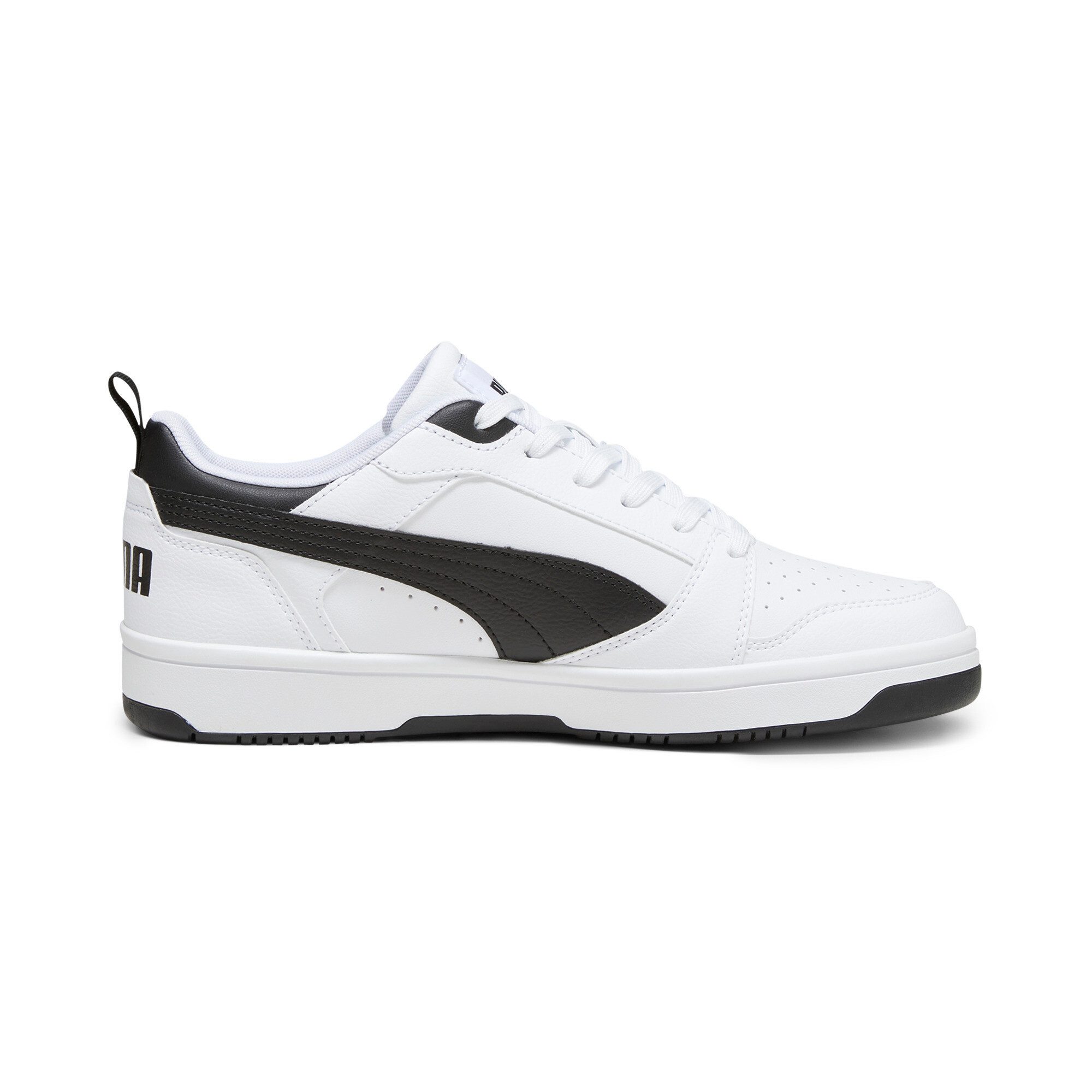 PUMA REBOUND V6 LOW Sneaker niedrig geschnitten, mit Schnürverschluss, aus getrommeltem Leder