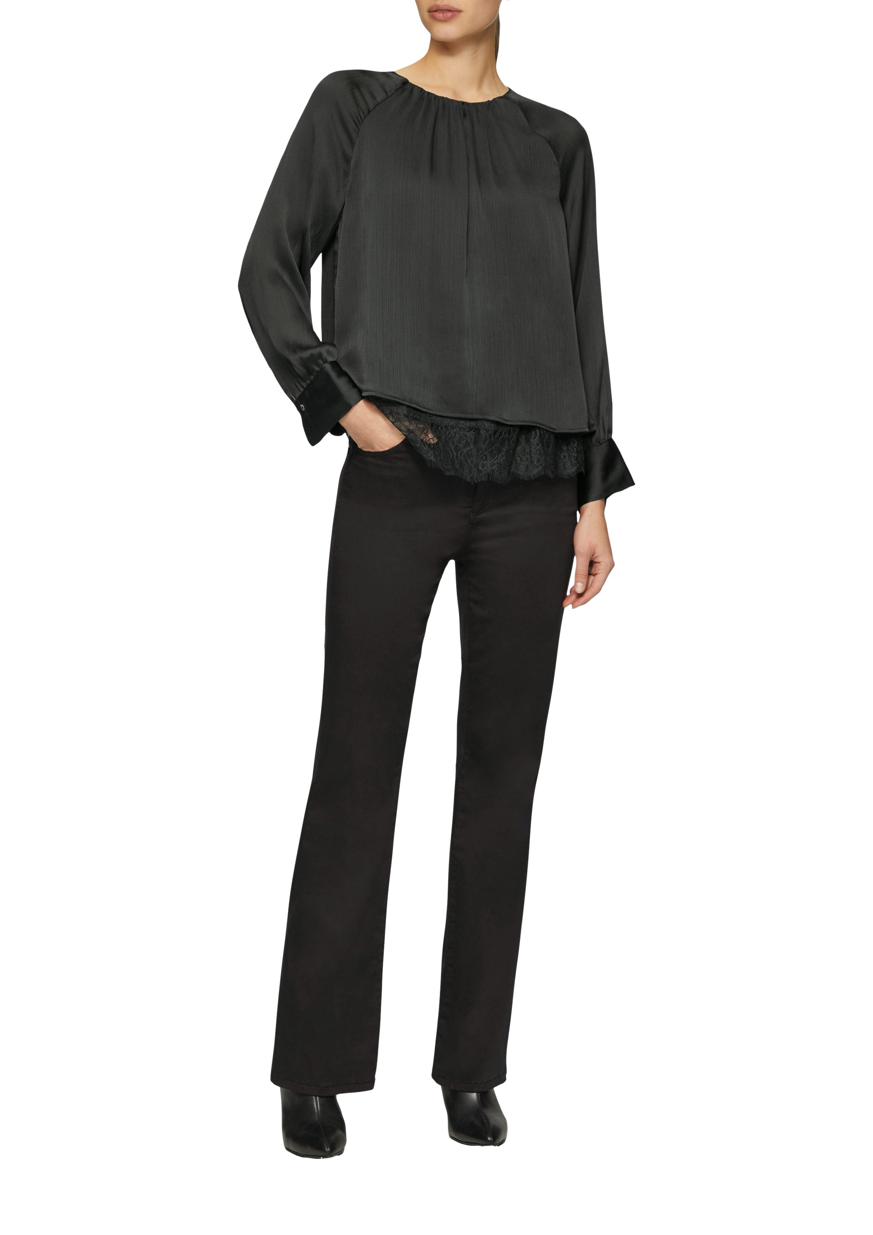 s.Oliver BLACK LABEL Langarmbluse mit leichter Rippstruktur günstig online kaufen