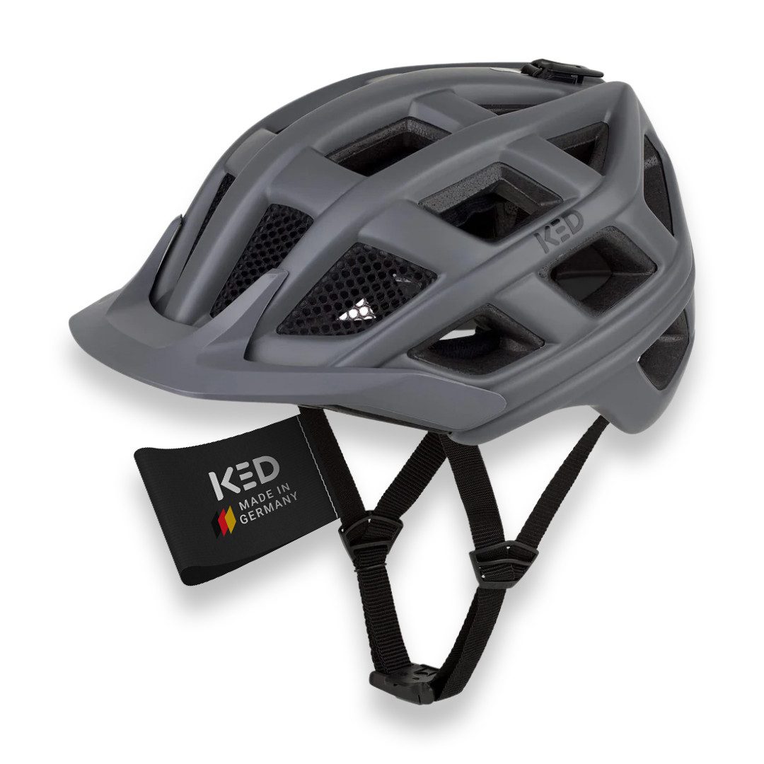 KED Mountainbikehelm Crom Fahrradhelm, Mit LED Rücklicht, FIDLOCK Verschluss, Insektenschutznetz
