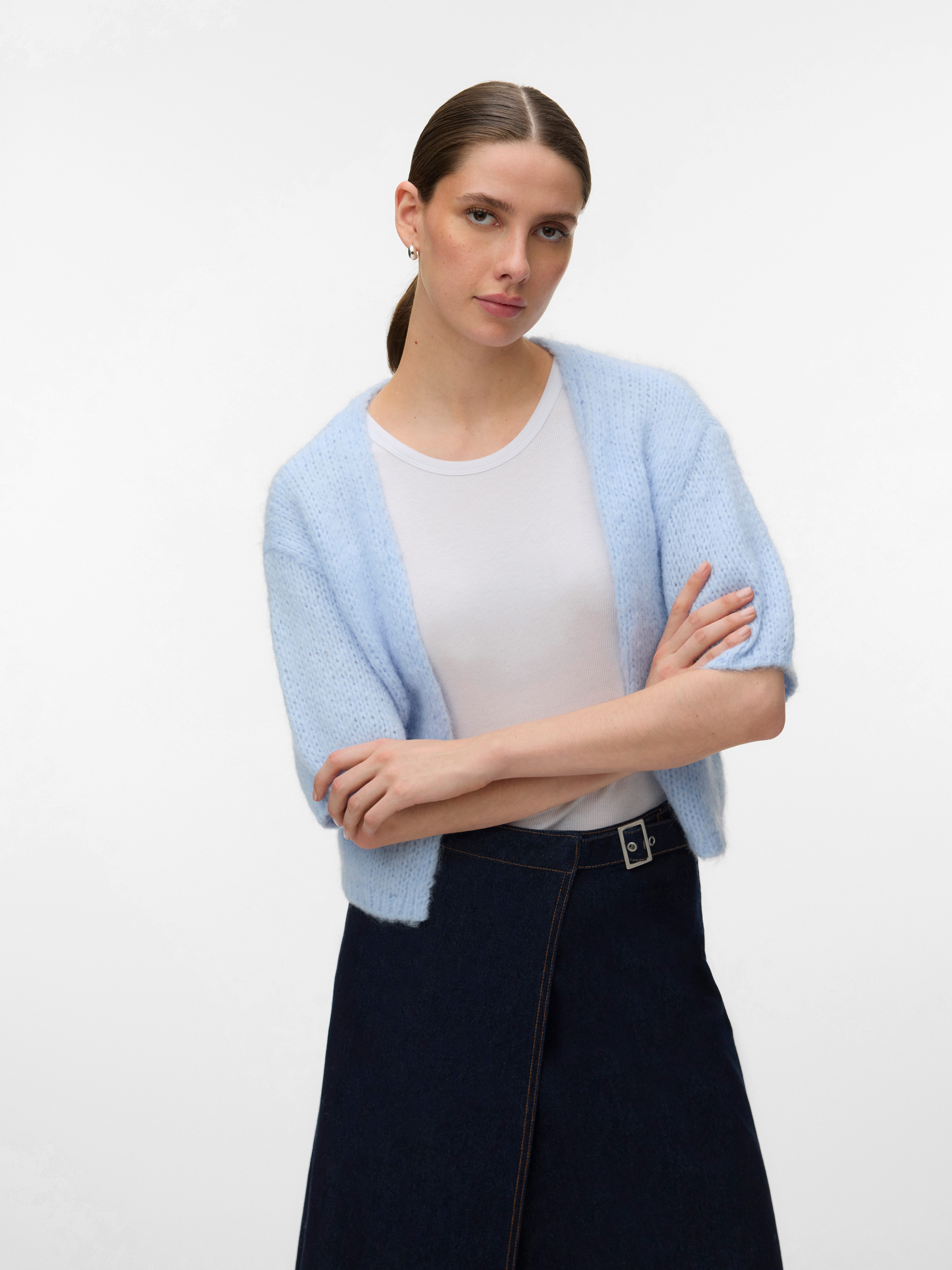 Vero Moda Strickjacke VMMAYBE 2/4 OPEN CARDIGAN NOOS Kunstfaser