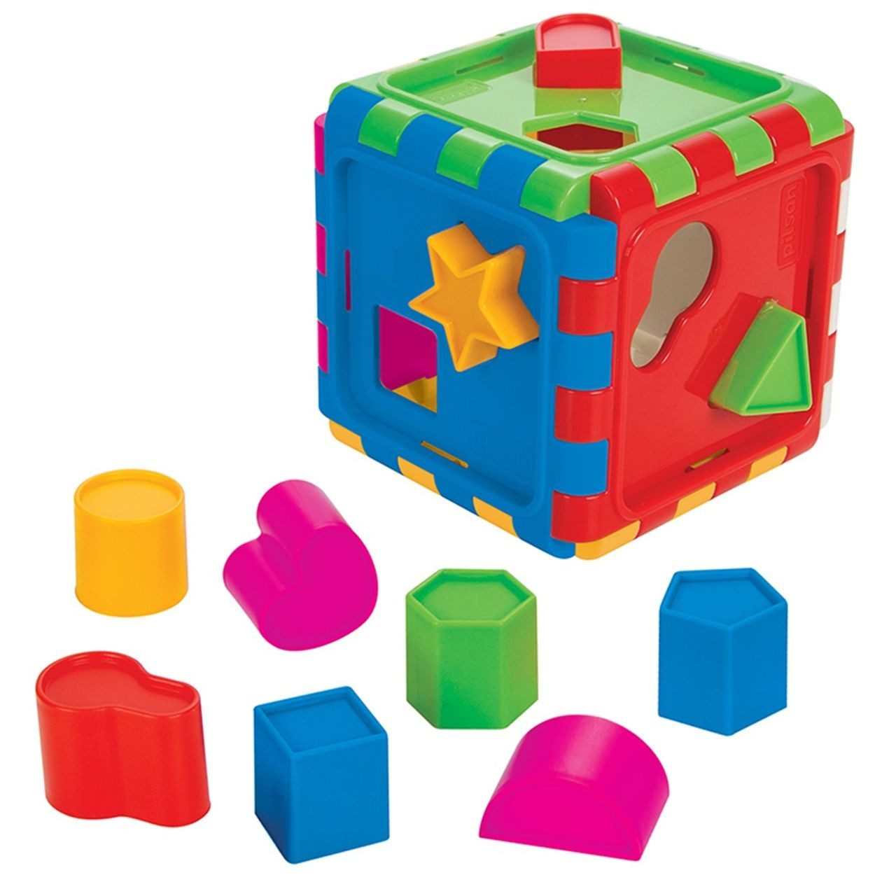 Pilsan Spielcenter Formsortierer Box 03226, (11-tlg), 10 Formen, Steckspiel, Box mit Deckel und Henkel, ab 1 Jahr, Farben