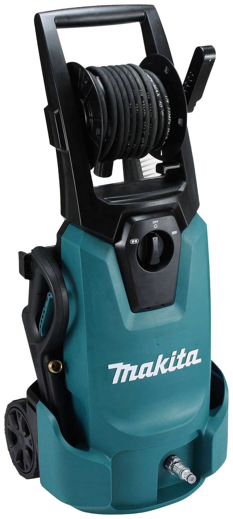 W, Druck max: IPX5 HW1300, integrierte Makita l/h, bar, max: Hochdruckreiniger 1800 130 Schlauchtrommel, Fördermenge Schutzisolierung 420