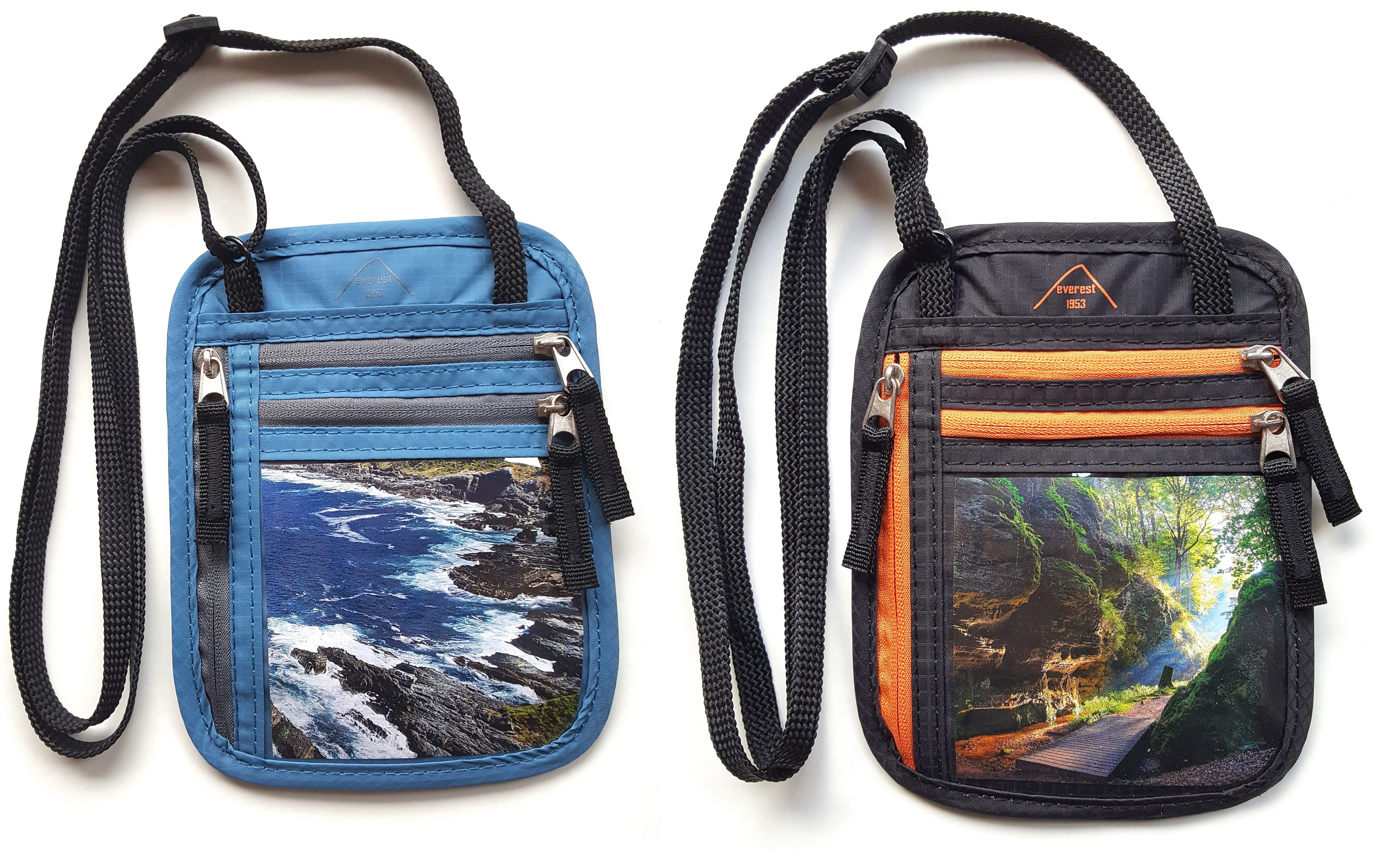 INSPUTOL Brustbeutel Mit RFID-Schutz - Sichere Reisepasstasche Für Reisen, Grau, 19x14 Cm