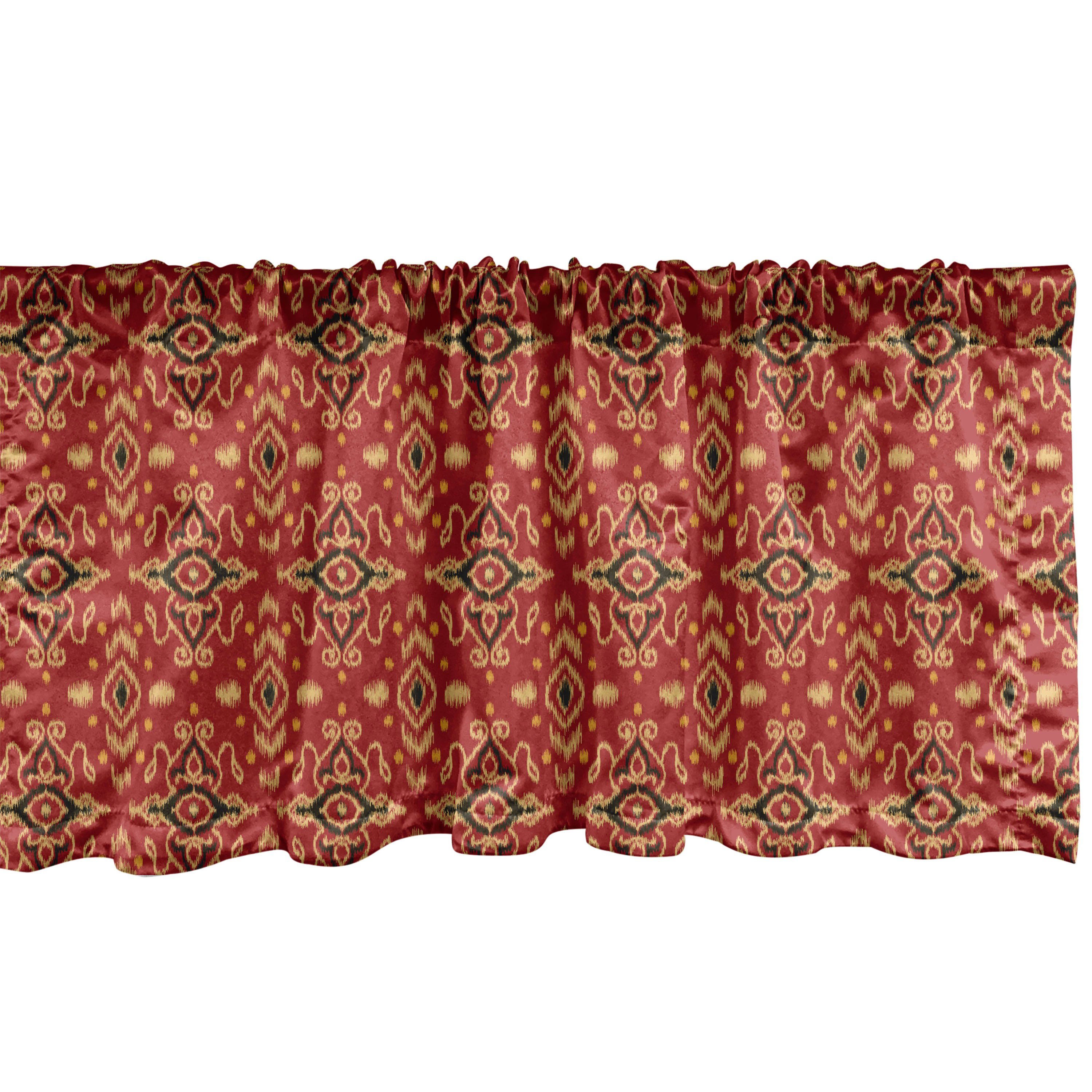 Scheibengardine Vorhang Volant für Küche Schlafzimmer Dekor mit Stangentasche, Abakuhaus, Microfaser, traditionell Folkloric Verschwommen Forms