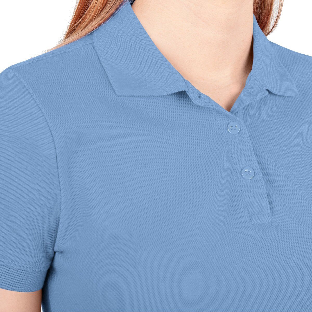 Jako Poloshirt Organic Pique (Bio-Baumwolle, 200g/m2) hellblau Damen