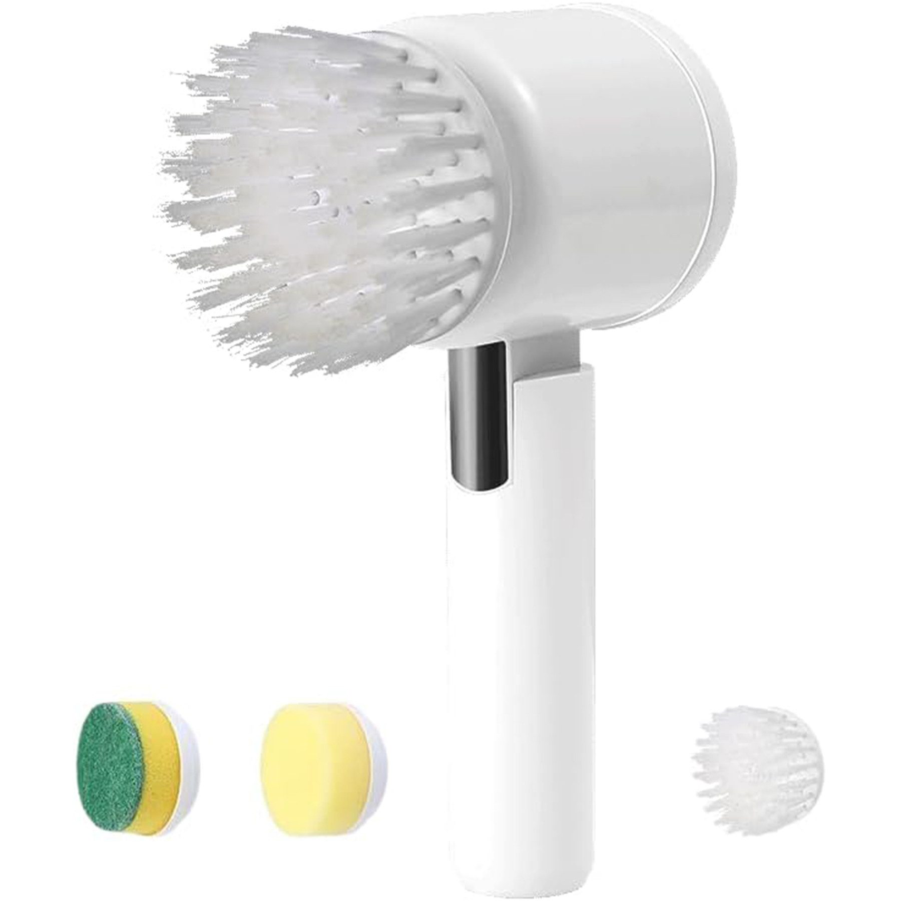 Senmudi Reinigungsbürste Elektrische Reinigungsbürste,Cleaning Brush,Spin Scrubber für Bad, Fliesen, Küche, Grille, Glas, Reifen, (Reinigungsgerät für Haushalt, Spin Scrubber für Bad und Fugen, für Haushalt mit 3 Bürstenkopfe,2 Modi Perfekt für Tiefe reinigen), Fliesen, Duschen, Glas, Bad,Geschirrspülbürste