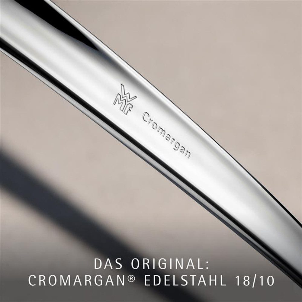 WMF Besteck-Set Miami in eleganter Optik, ergonomische Haptik, Wellenschliff-Messer (30-tlg), 6 Personen, Cromargan® Edelstahl Rostfrei 18/10, spülmaschinengeeignet, säuregeeignet, hochwertiger Besteckkasten