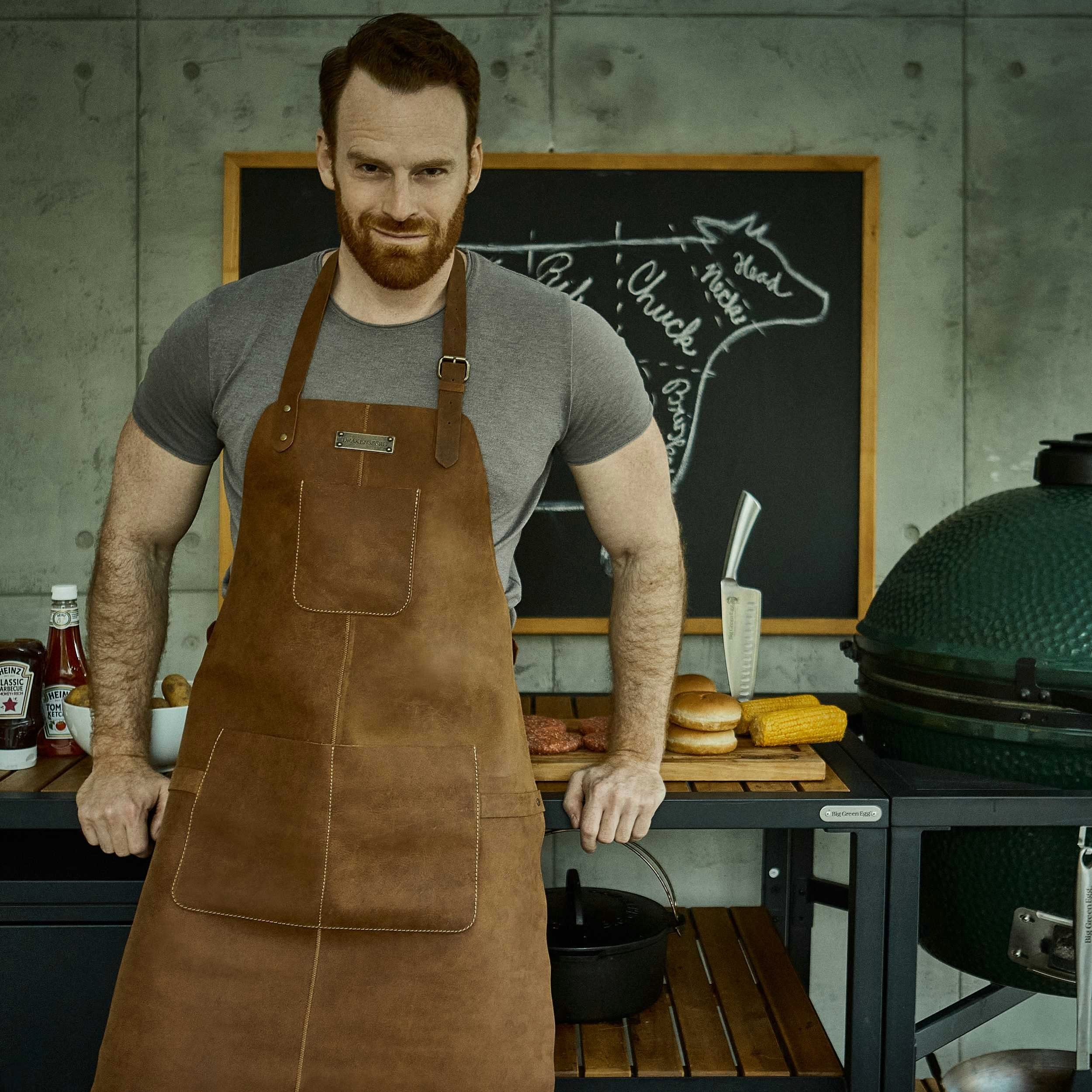 DRAKENSBERG Grillschürze Herren»Bob« Havanna-Braun, Premium Leder günstig online kaufen