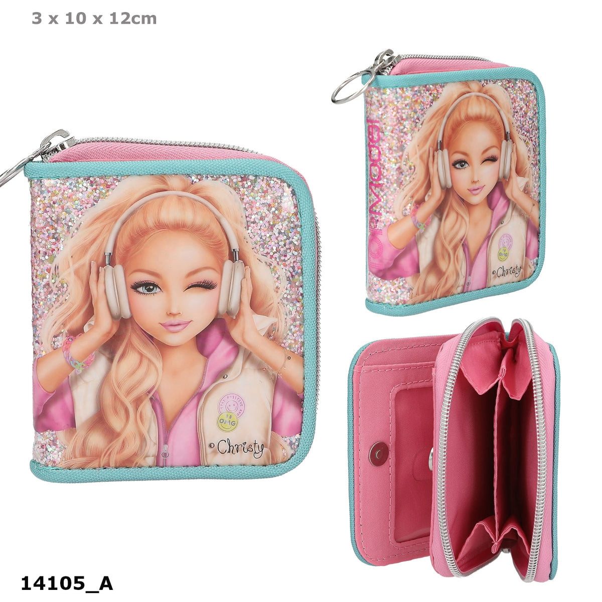 Spiel TOPModel Portemonnaie MUSIC Glitzer Magnet-Knopf