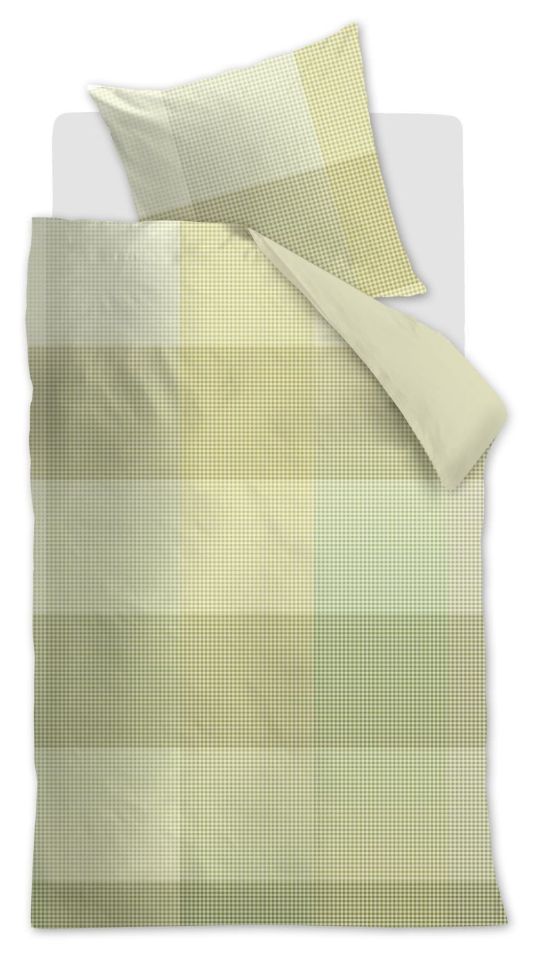 Beddinghouse Bettwäsche Bettwäsche DE BH Zira Green 135x200 Grün, Baumwolle, 1 teilig, 135 x 200 cm + 1x 80 x 80 cm