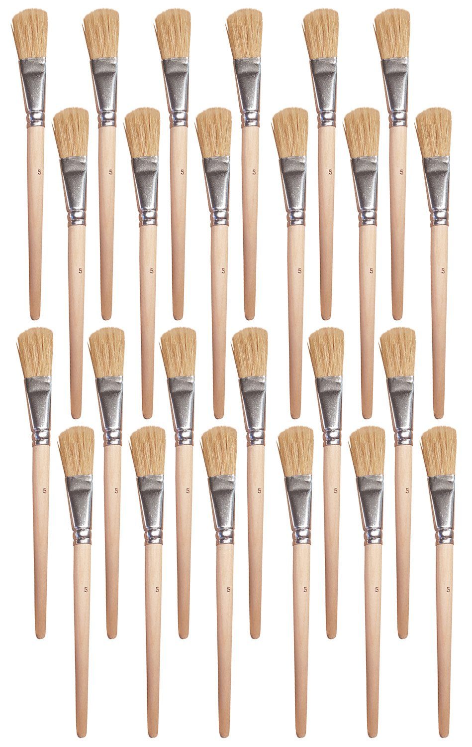 varivendo Lasurpinsel 24 Stück Pinsel Emaillelackpinsel 20/5, (Set, 24 St., Emaillelackpinsel), Laminier Lackierpinsel Chinaborste Chinapinsel Flachpinsel Eckenpinsel