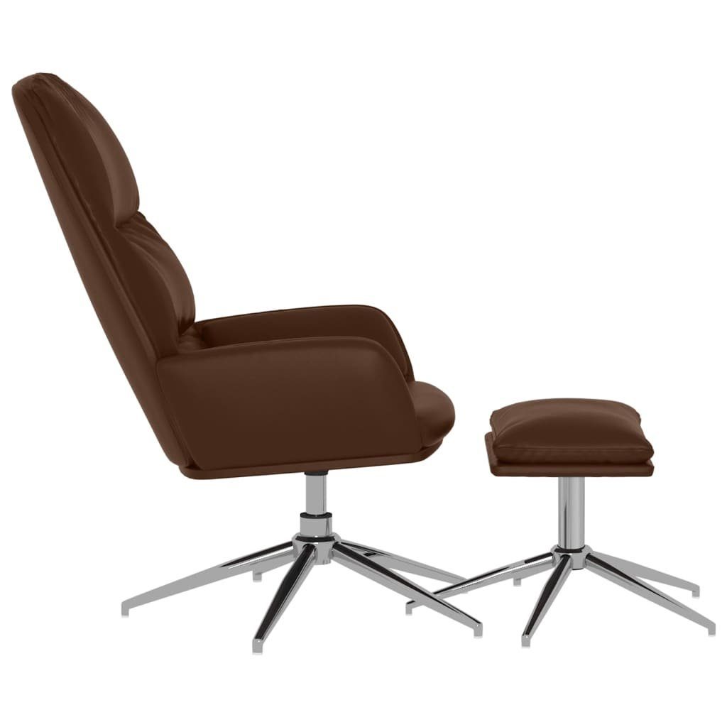 furnicato Sessel Relaxsessel Glänzend mit Braun Hocker Kunstleder