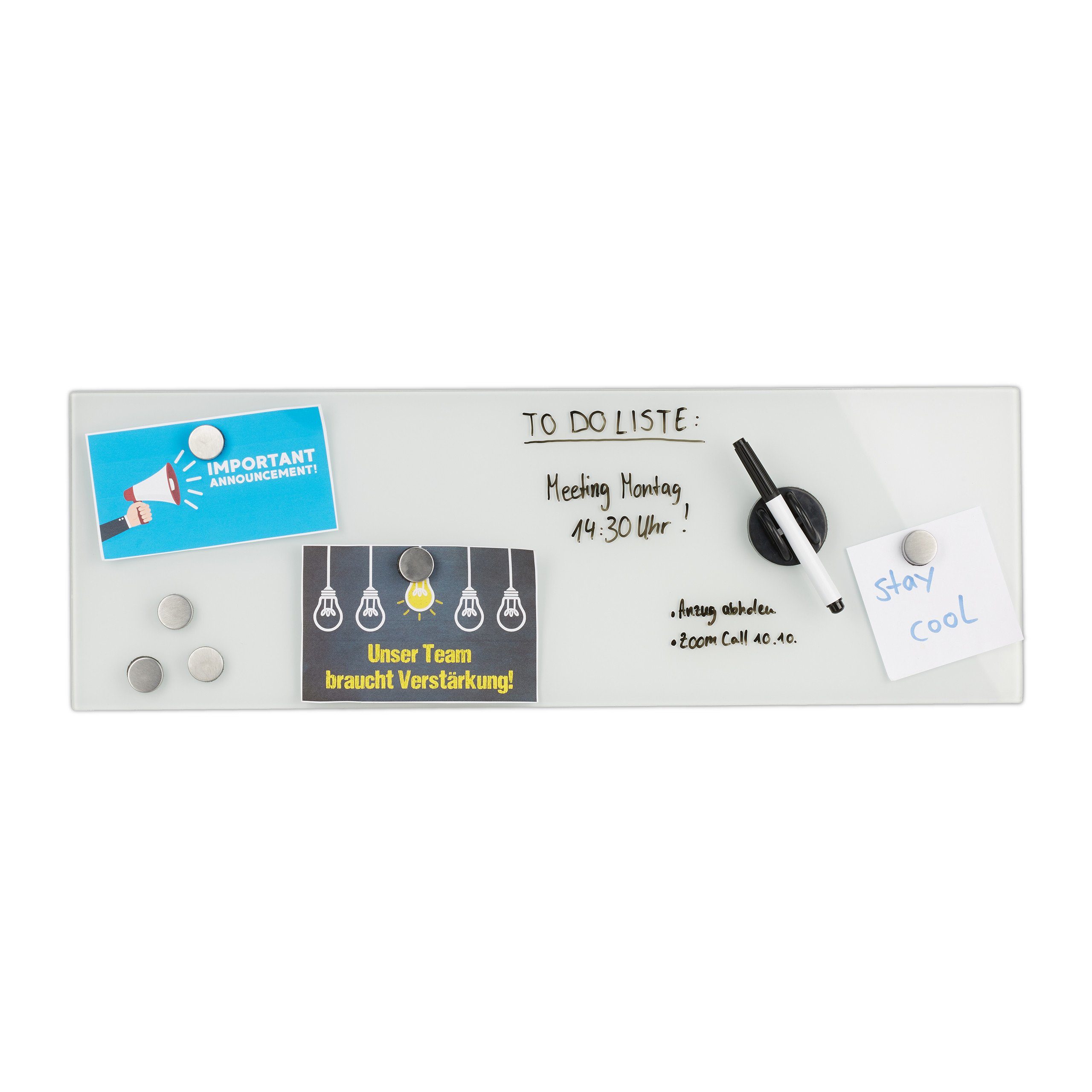 relaxdays Memoboard Magnettafel Glas günstig online kaufen