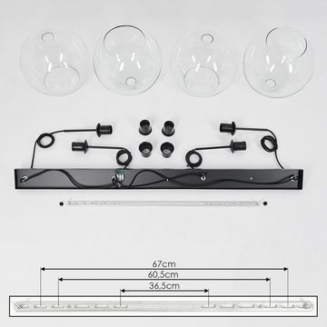 hofstein Hängeleuchte »Cesaro« Hängelampe aus Metall/Glas in Schwarz/Klar, ohne Leuchtmittel, mit Schirmen Glas, Höhe max. 147cm, E27
