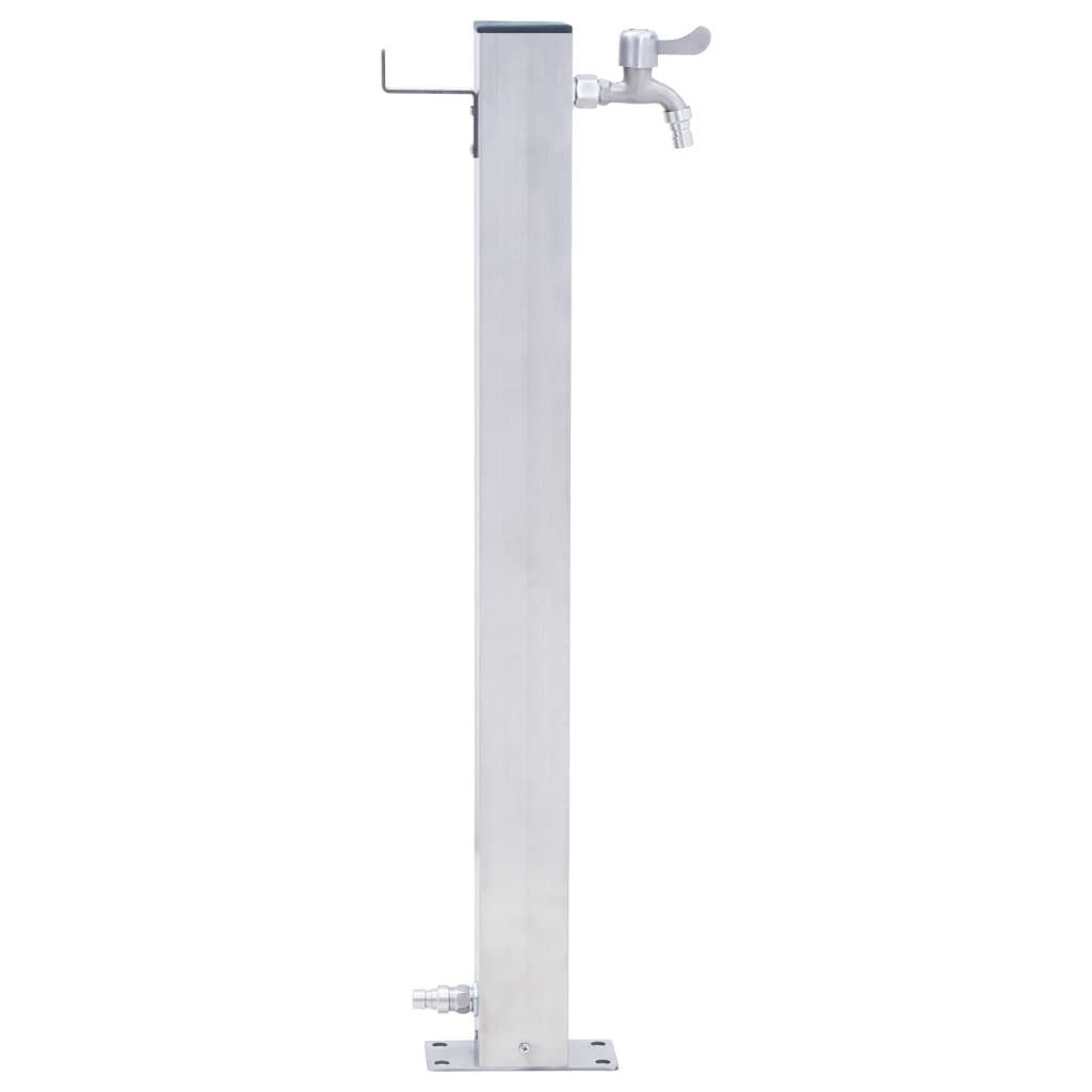vidaXL Wassertank, Wassersäule für den Garten 100 cm Edelstahl Quadratisch