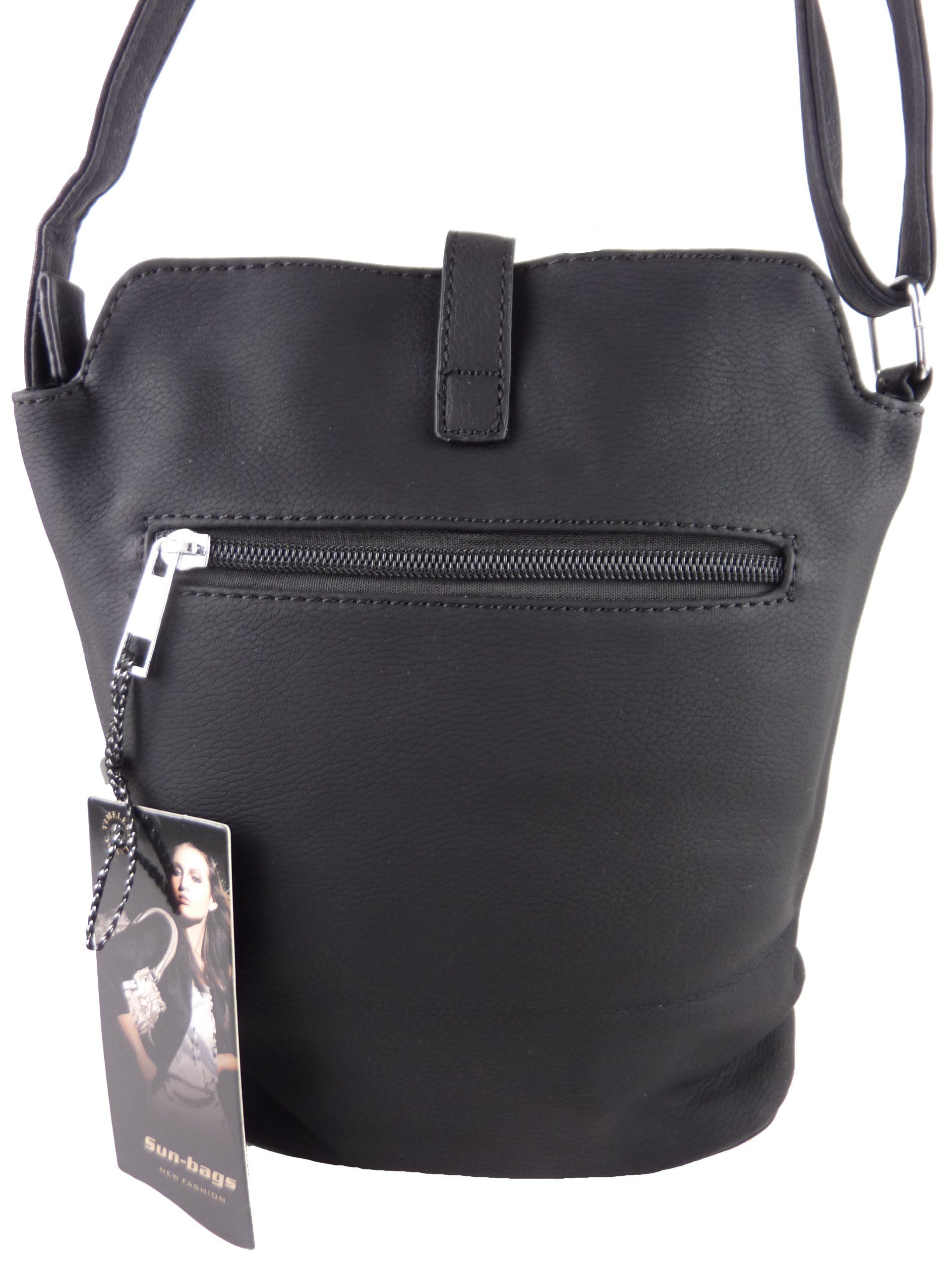 schwarz/weiß Umhängetasche zweifarbiges H0447, Taschen4life Streifen als kleine umhängen tragbar, & Muster cross zum Schultertasche over Tasche