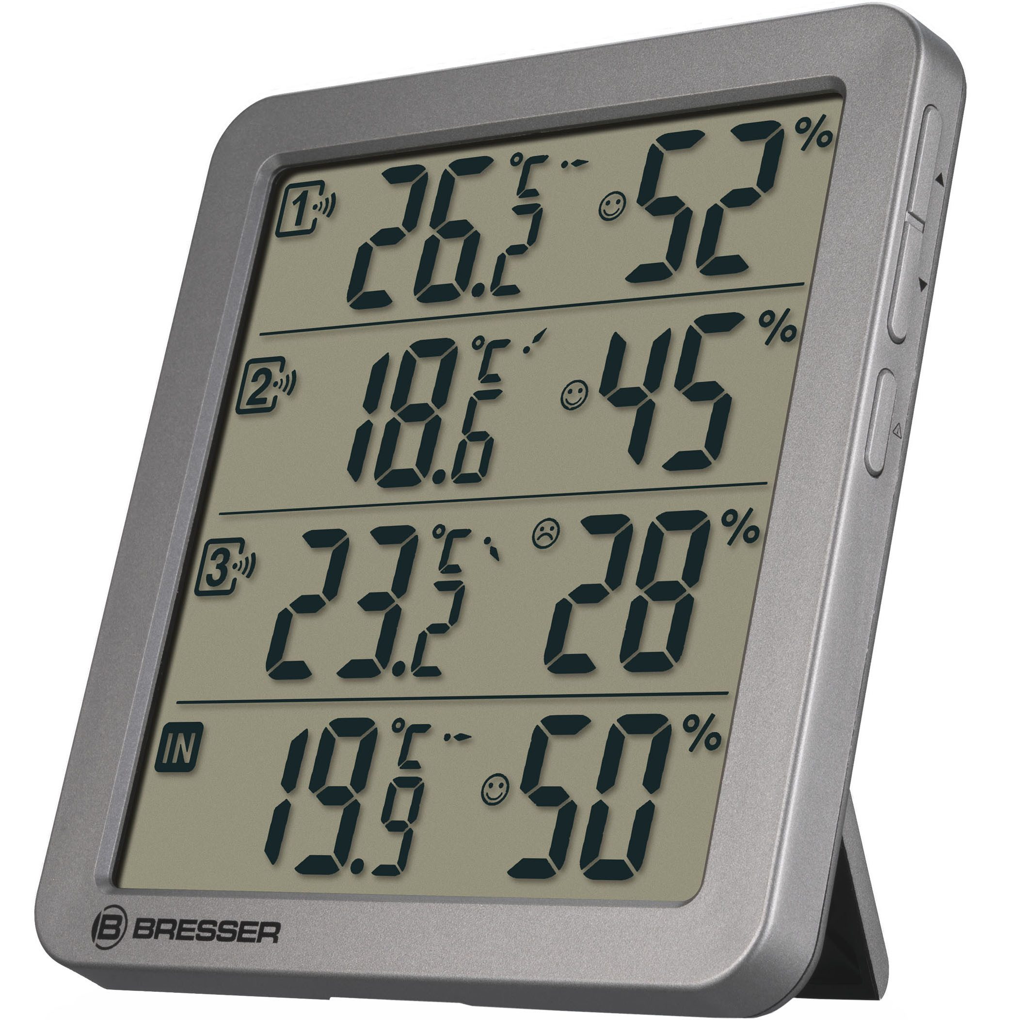 BRESSER Hygrometer BRESSER Quadro NV Thermo-Hygrometer grau