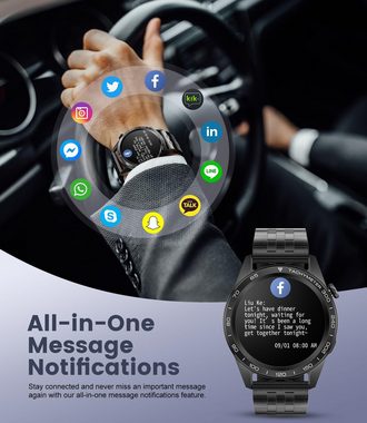 Lige Herren's Telefonfunktion IP67 Wasserdicht Smartwatch (1,32 Zoll, Android/iOS), mit 24H Pulsmesser Schlafmonitor 30 Sportmodi Schrittzähler