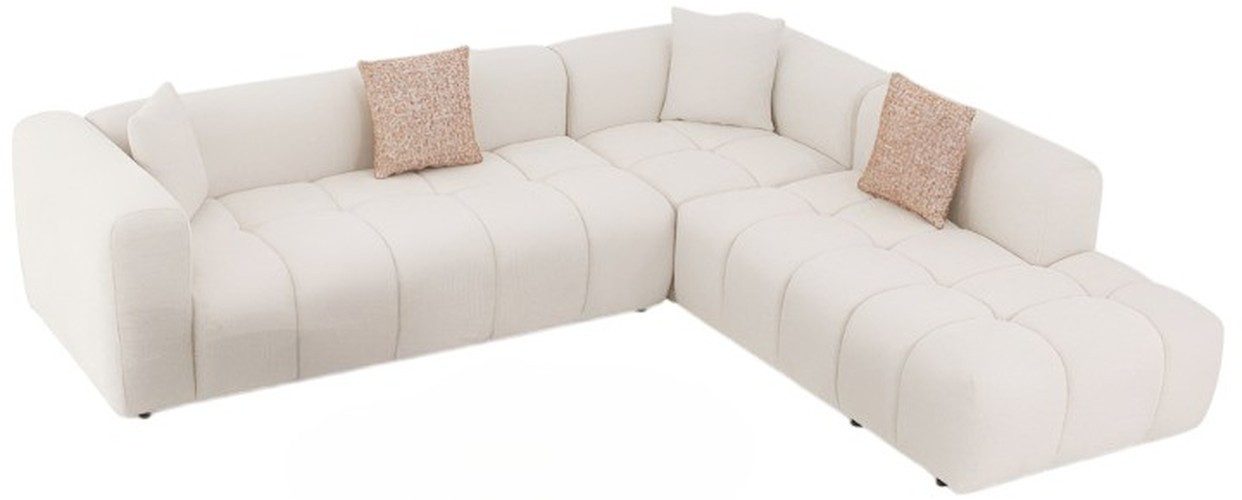 JVmoebel Ecksofa Designer Beiges Ecksofa Luxus Stoffsofa Wohnzimmer, 1 Teile, Made in Europa
