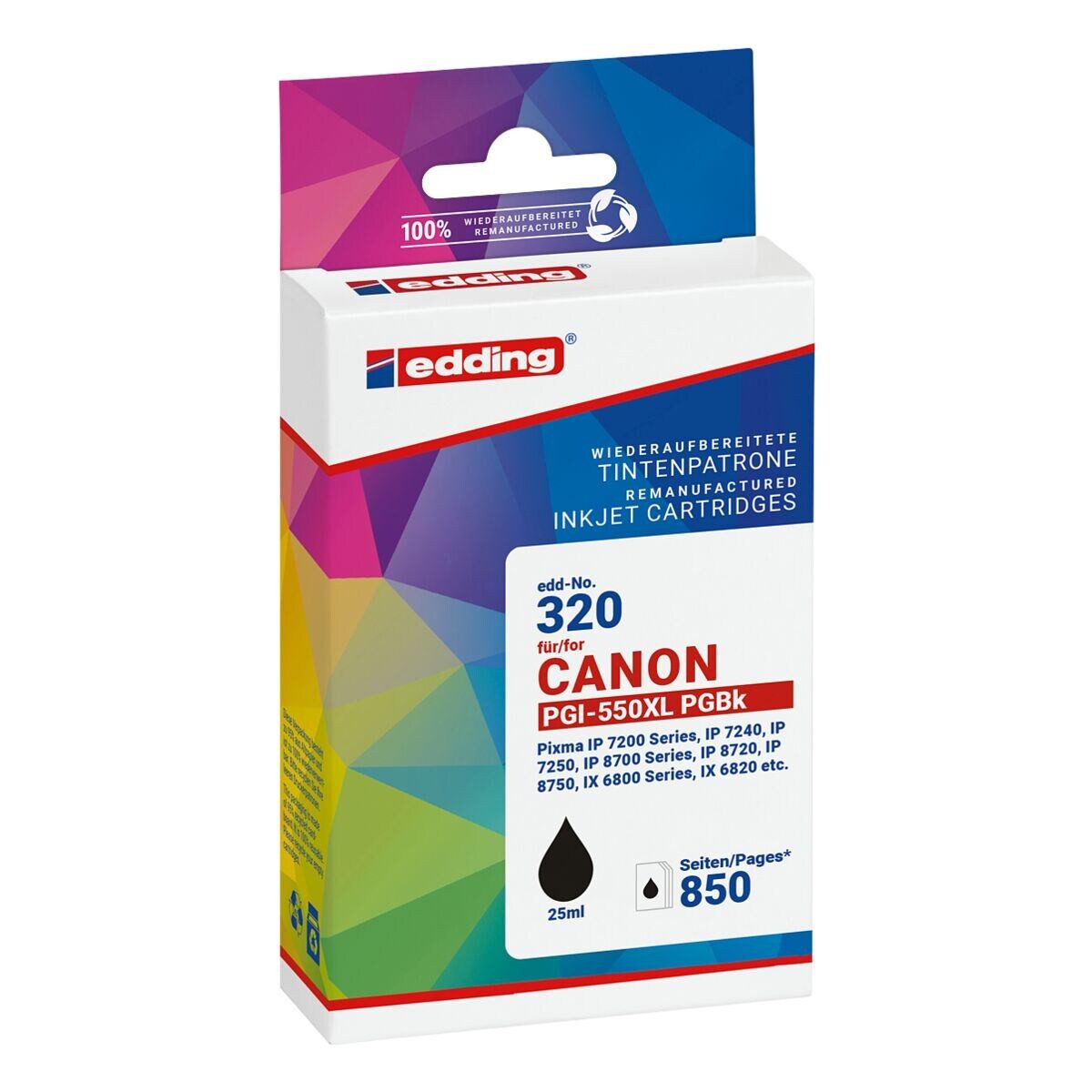 edding Tintenpatrone (ersetzt Canon »PGI-550XL«, Pigment-Tinte)