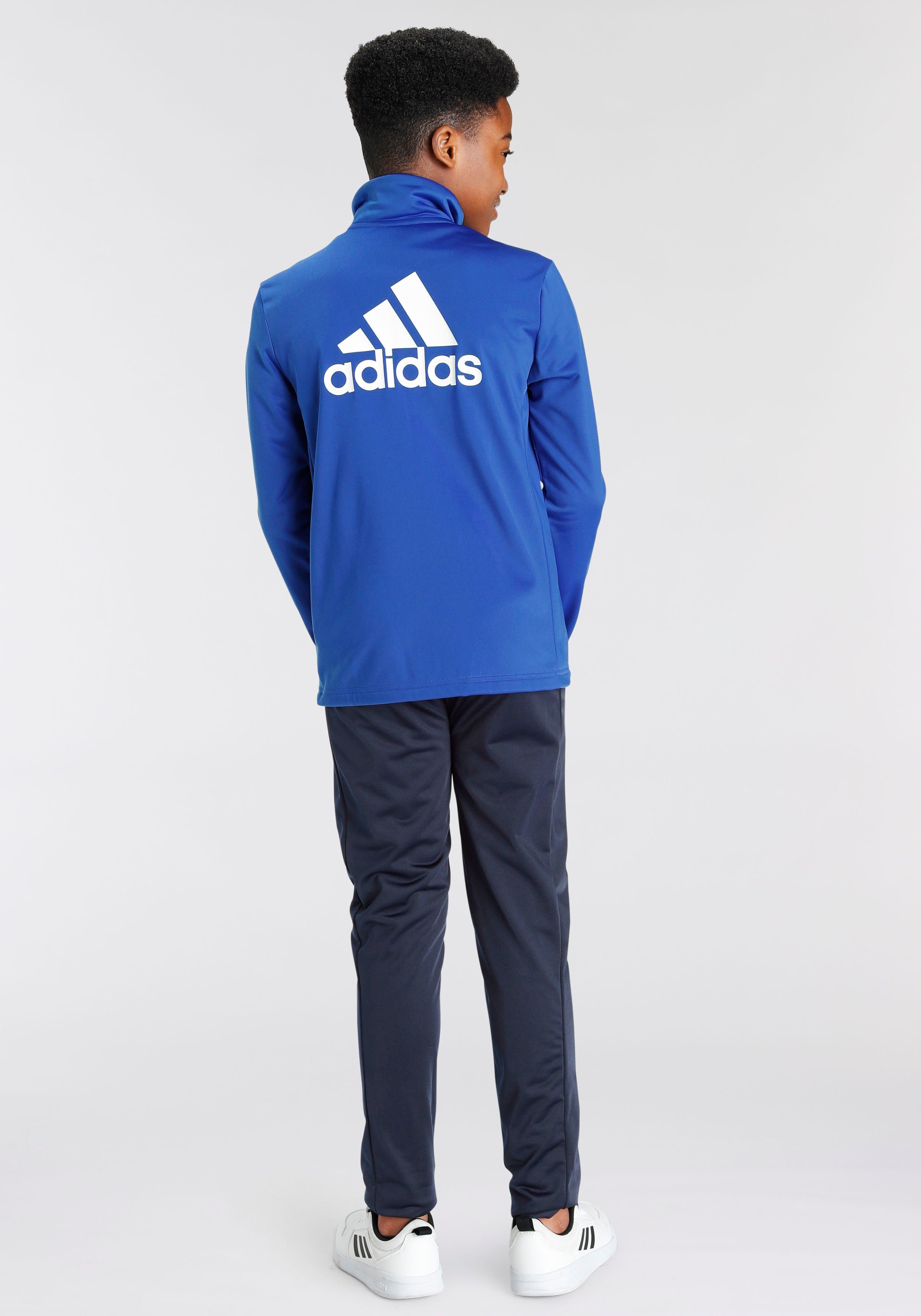 adidas Sportswear Trainingsanzug ESSENTIALS (2-tlg) Semi BIG Lucid Blue White LOGO 
