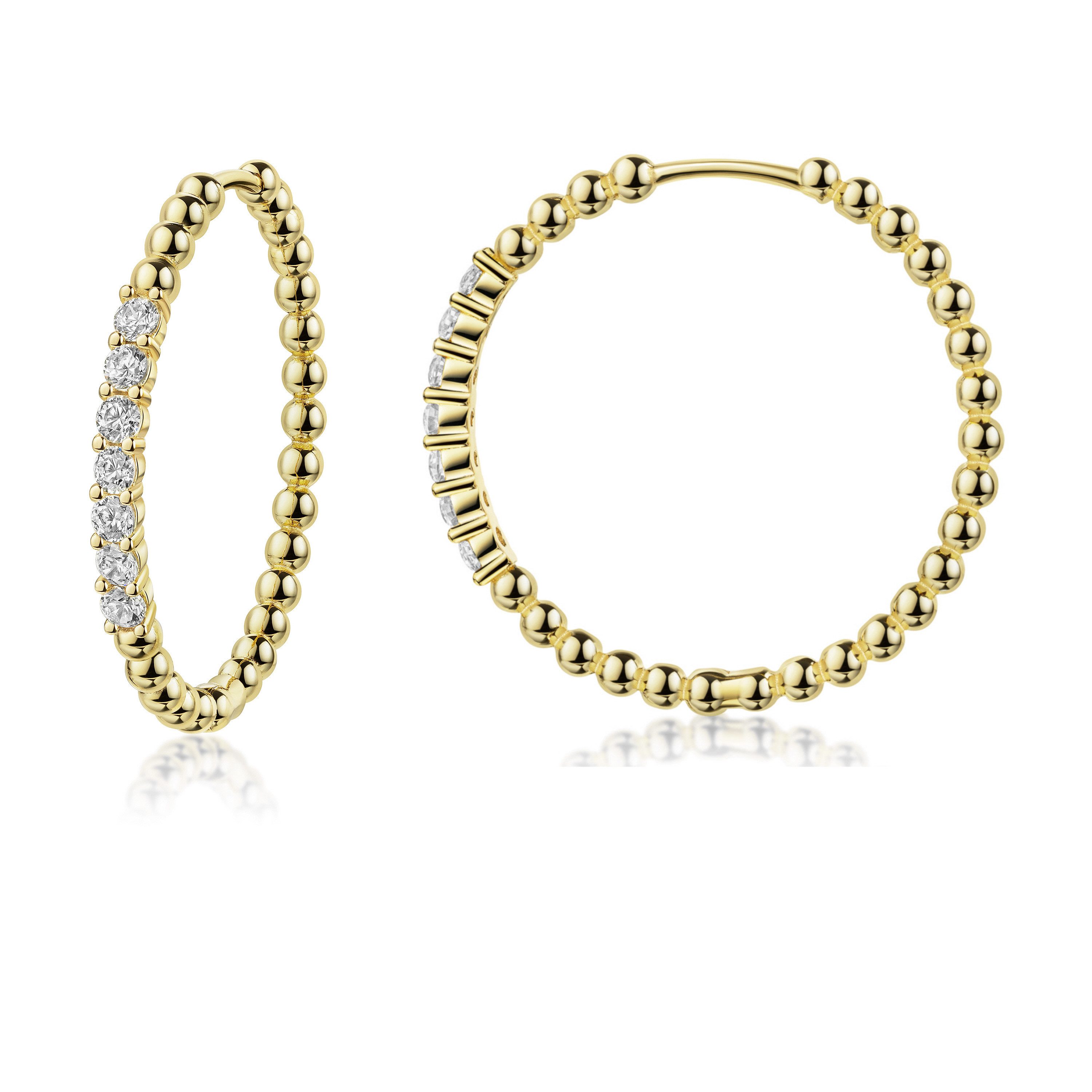 Paar Creolen Schmuck Geschenk Silber 925 Ohrringe im Kugeldesign