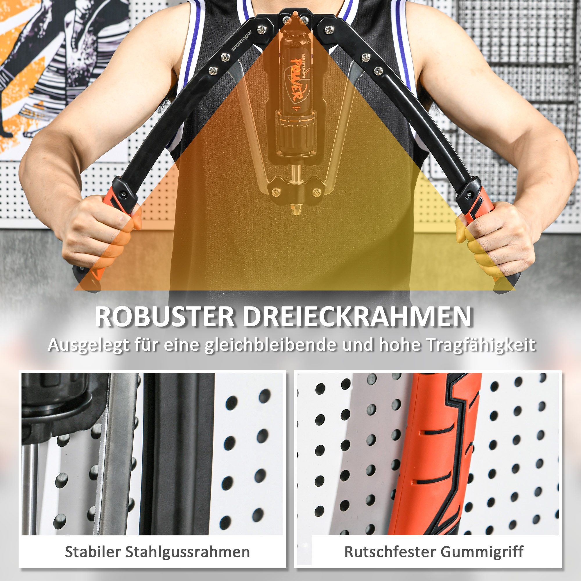 SPORTNOW Hantel-Set einstellbare hydraulische Armtrainingsgerät, (Power Twister, 10-200kg Armtrainer), für Brust Schulter Krafttraining Männer und Frauen
