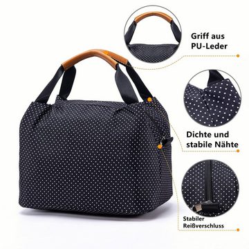 Thermobehälter TAN.TOMI Lunchtasche Kühltasche Isoliertasche Lunchbag Thermotasche mit Reißverschluss, Klein und Faltbar aus wasserdichtem Material für Arbeit, Schule, unterwegs und Picknick, Polyester