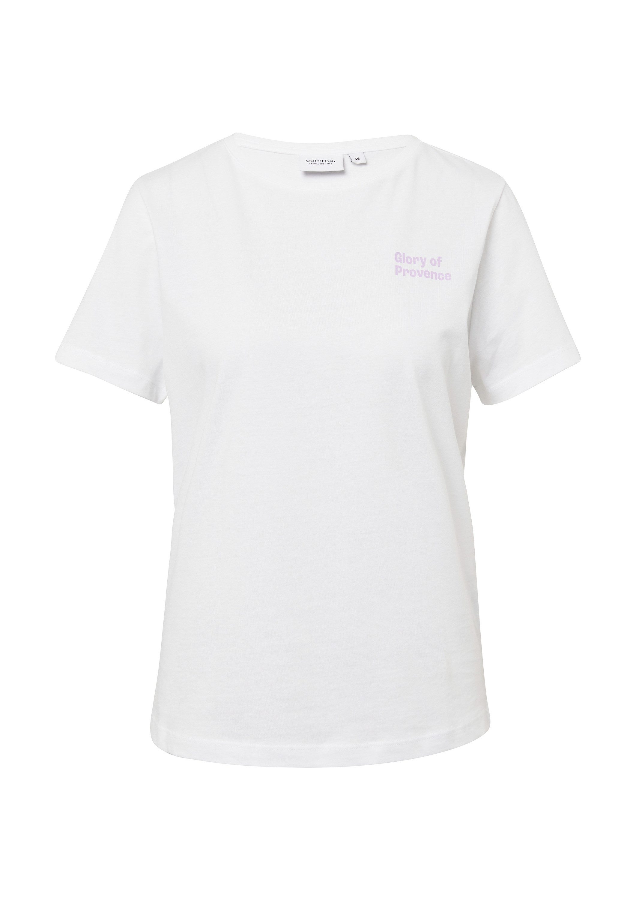 comma Kurzarmshirt T-Shirt Baumwoll-T-Shirt mit Frontprint günstig online kaufen