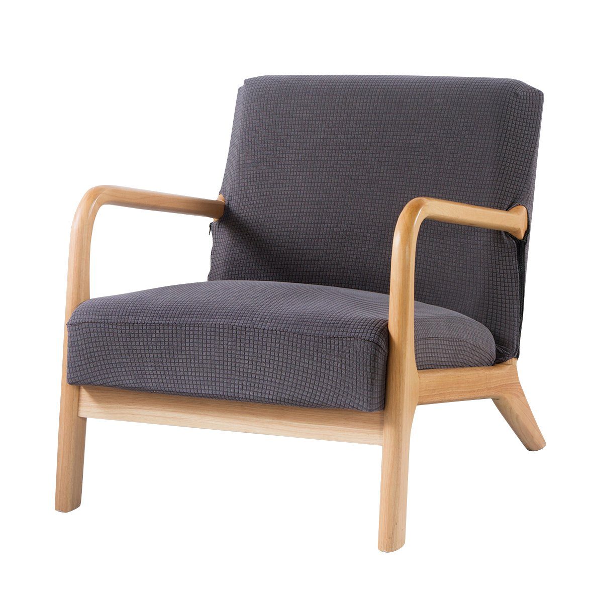 Stretch Stuhlhusse Sesselbezug Qelus, Hellgrau Reißverschluss Stuhlbezug, Wohnkultur