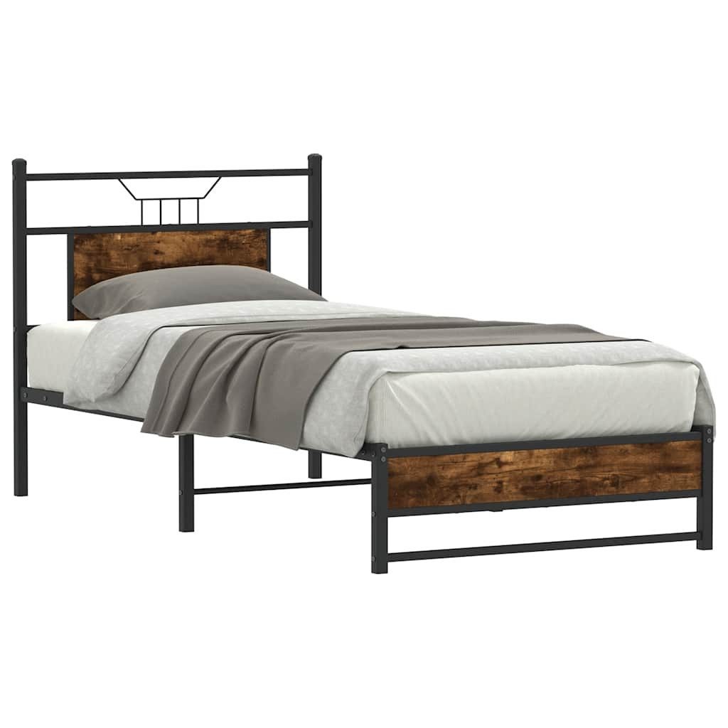vidaXL Bett Bettgestell ohne Matratze Räuchereiche günstig online kaufen
