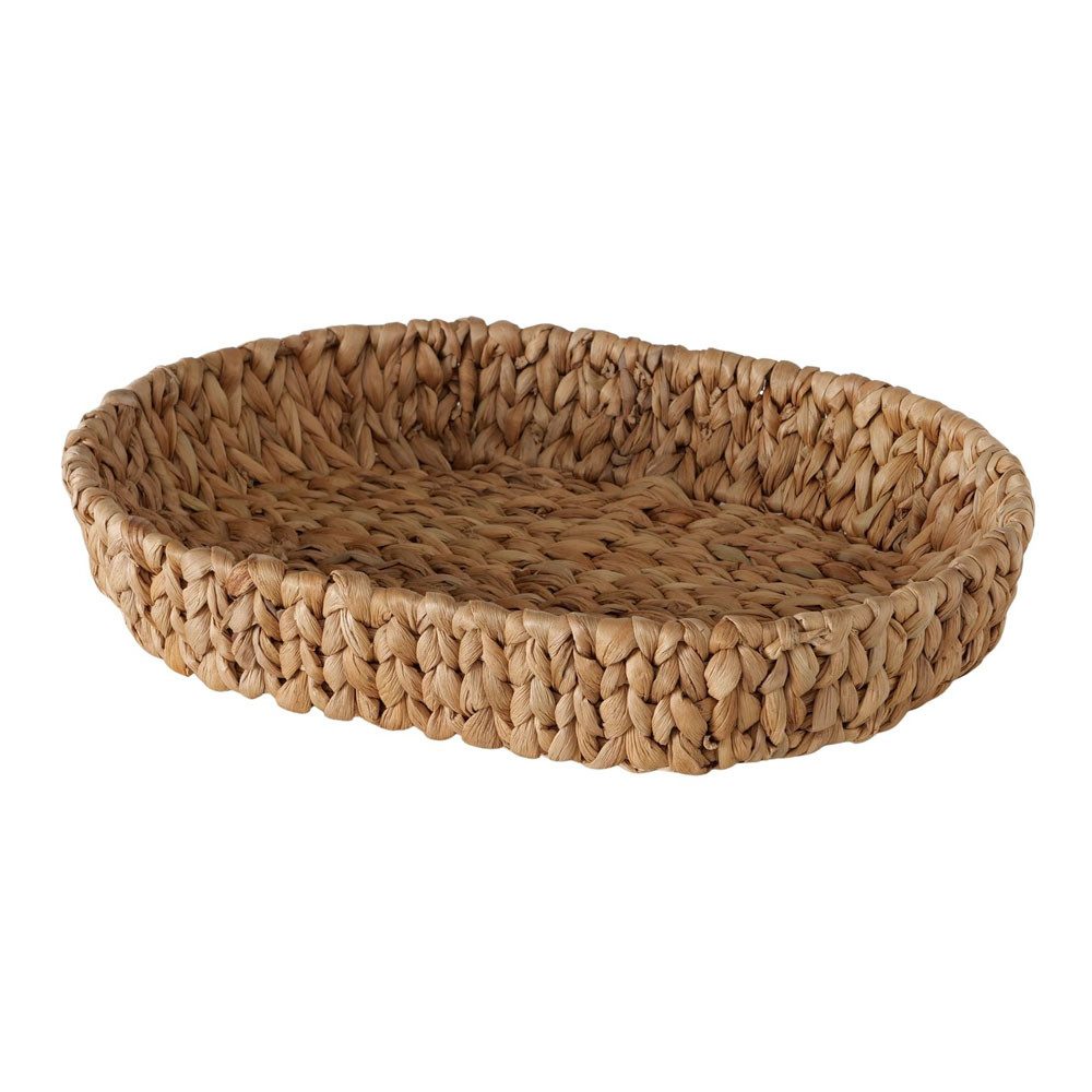 BOLTZE Tablett Ovales Korbtablett CADO natur aus Wasserhyazinthe Dekotablett geflocht