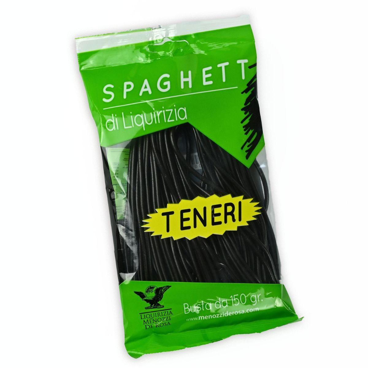 Menozzi Süßigkeit Spaghetti di Liquirizia, Lakritz-Spaghetti, 150g Menozzi de Rosa 1836, 150 g