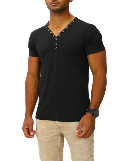 Joe Franks T-Shirt SMALL BUTTON in stylischem Slim Fit, Kurzarm Druckknopf