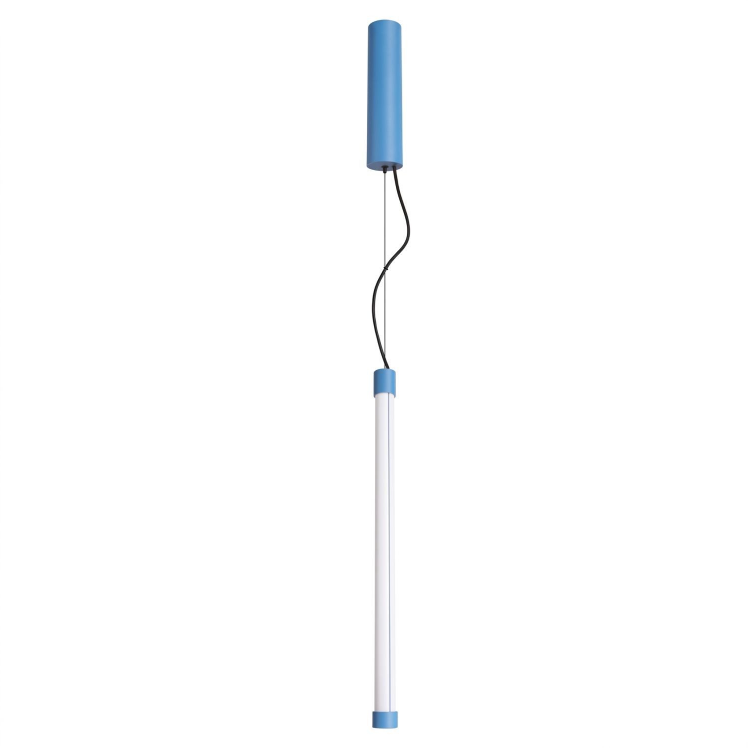 Licht-Erlebnisse Pendelleuchte ORSAY, LED fest integriert, Warmweiß, Metall LED mit Dimmer Ø 3 cm H: max. 200 cm Hellblau rund 3000 K