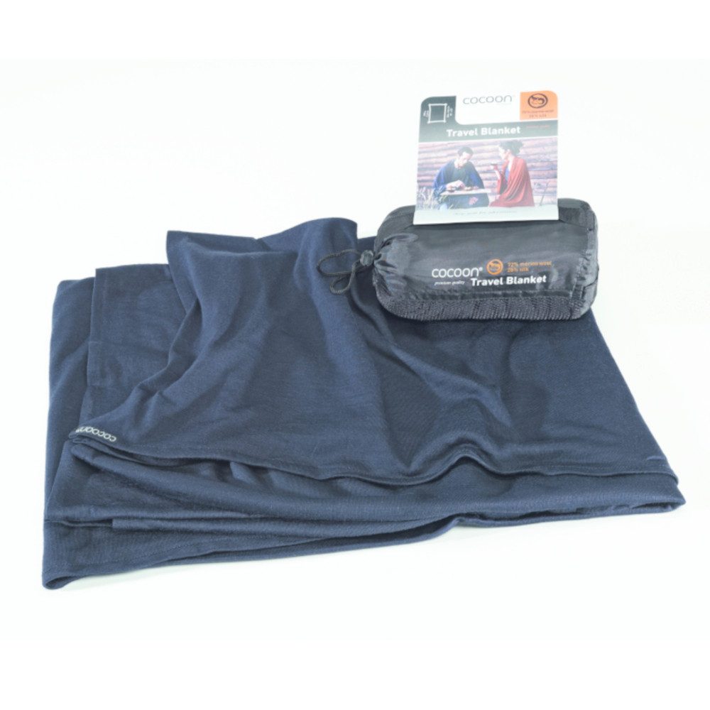Cocoon Hüttenschlafsack COCOON Reisedecke Merino Wolle / Seide graphite blue