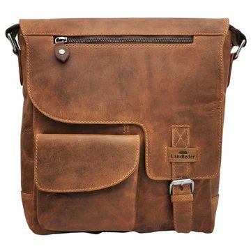 Landleder Umhängetasche Old School - Messenger-Postbag A4, naturbelassenes Büffelleder