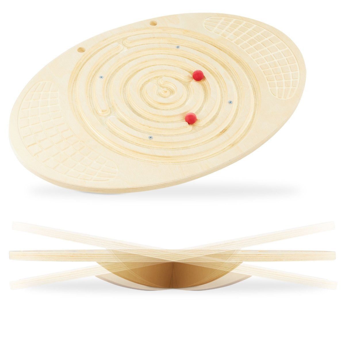Balanceboard Balancierbrett aus Holz mit Labyrinth und Kugeln - Balancierwippe