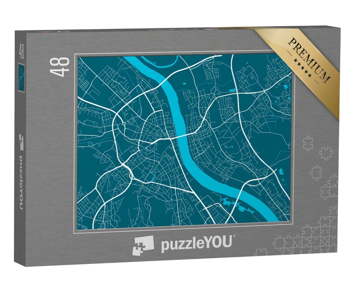 puzzleYOU Puzzle Detaillierte Karte der Stadt Bonn, 48 Puzzleteile, puzzleYOU-Kollektionen Bonn