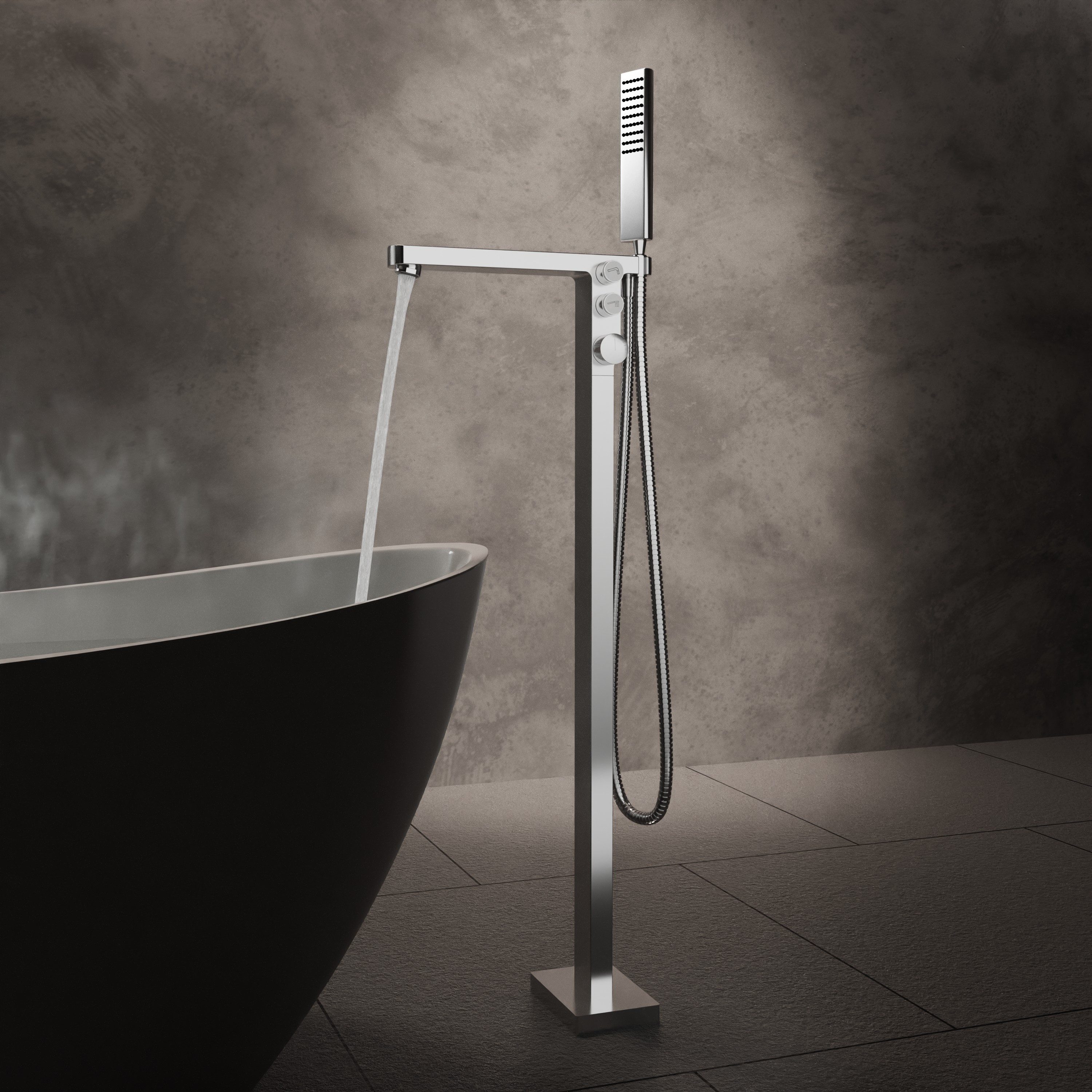 Bernstein Standarmatur NT7562 Chrom freistehend mit ABS-Handbrause