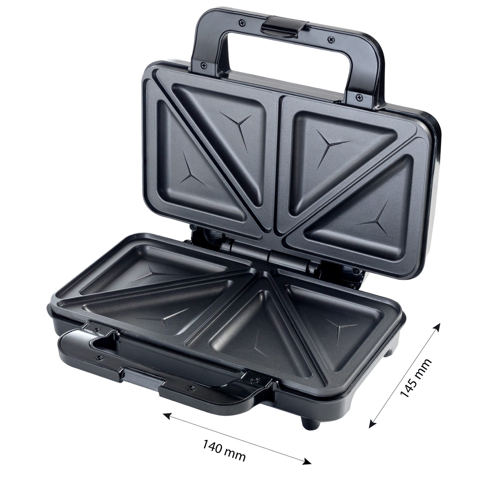 bestron Sandwichmaker ASM90XL, 900 W, Abschaltautomatik, hitzebeständiges Gehäuse, Antihaftbeschichtung