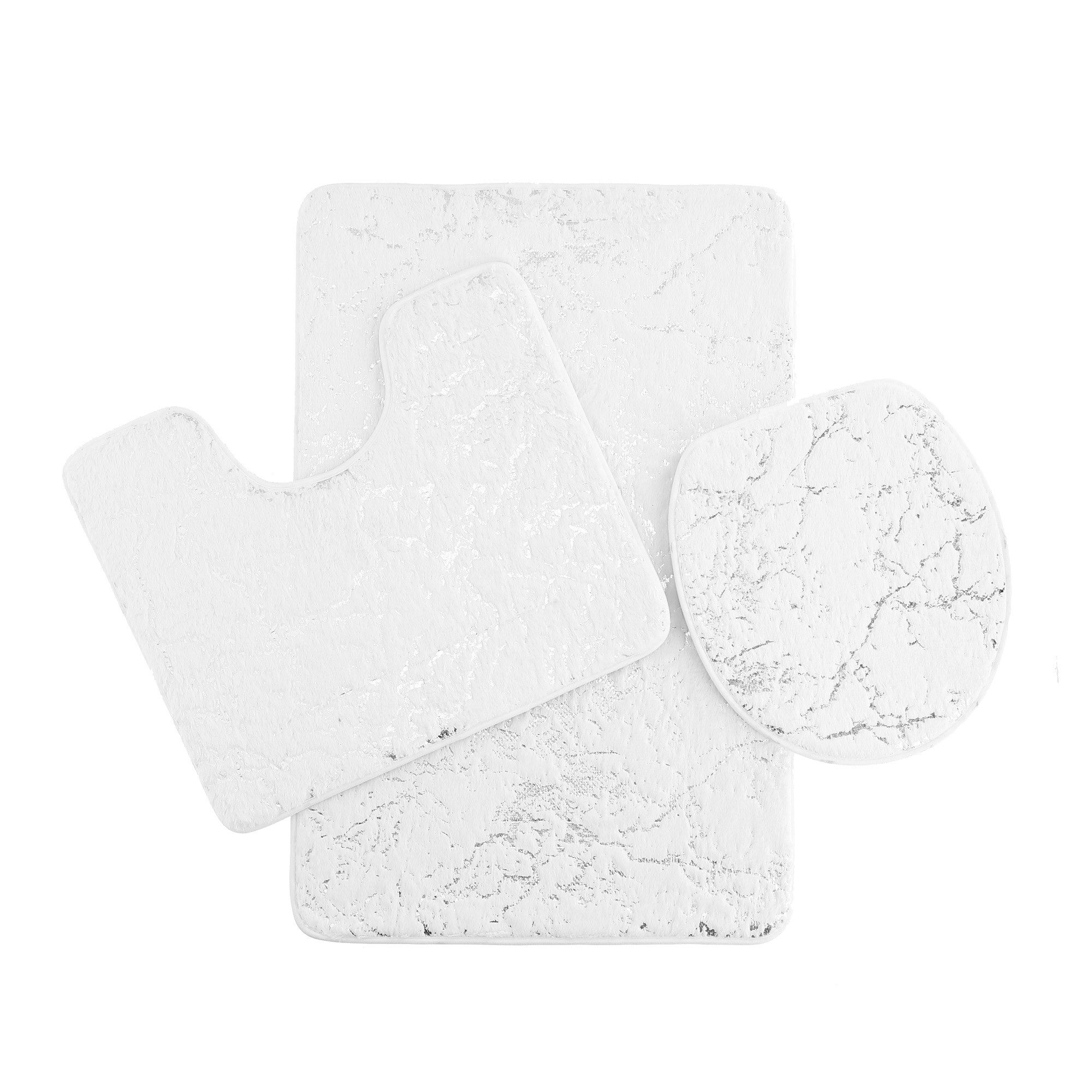 ZELLERFELD Badematte Marmour 3-teiliges Set - rutschfest