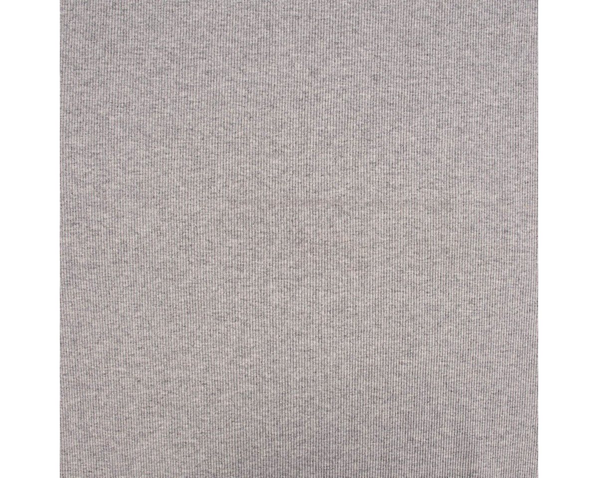 Thumbnail - SCHÖNER LEBEN. Stoff Strickschlauch Bündchenstoff gerippt hellgrau meliert 35cm Breite, allergikergeeignet