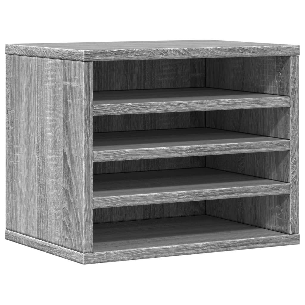 vidaXL Mehrzweckregal NA Ablage Regal Schreibtischregal Schreibtischorganizer Grau Sonoma 36