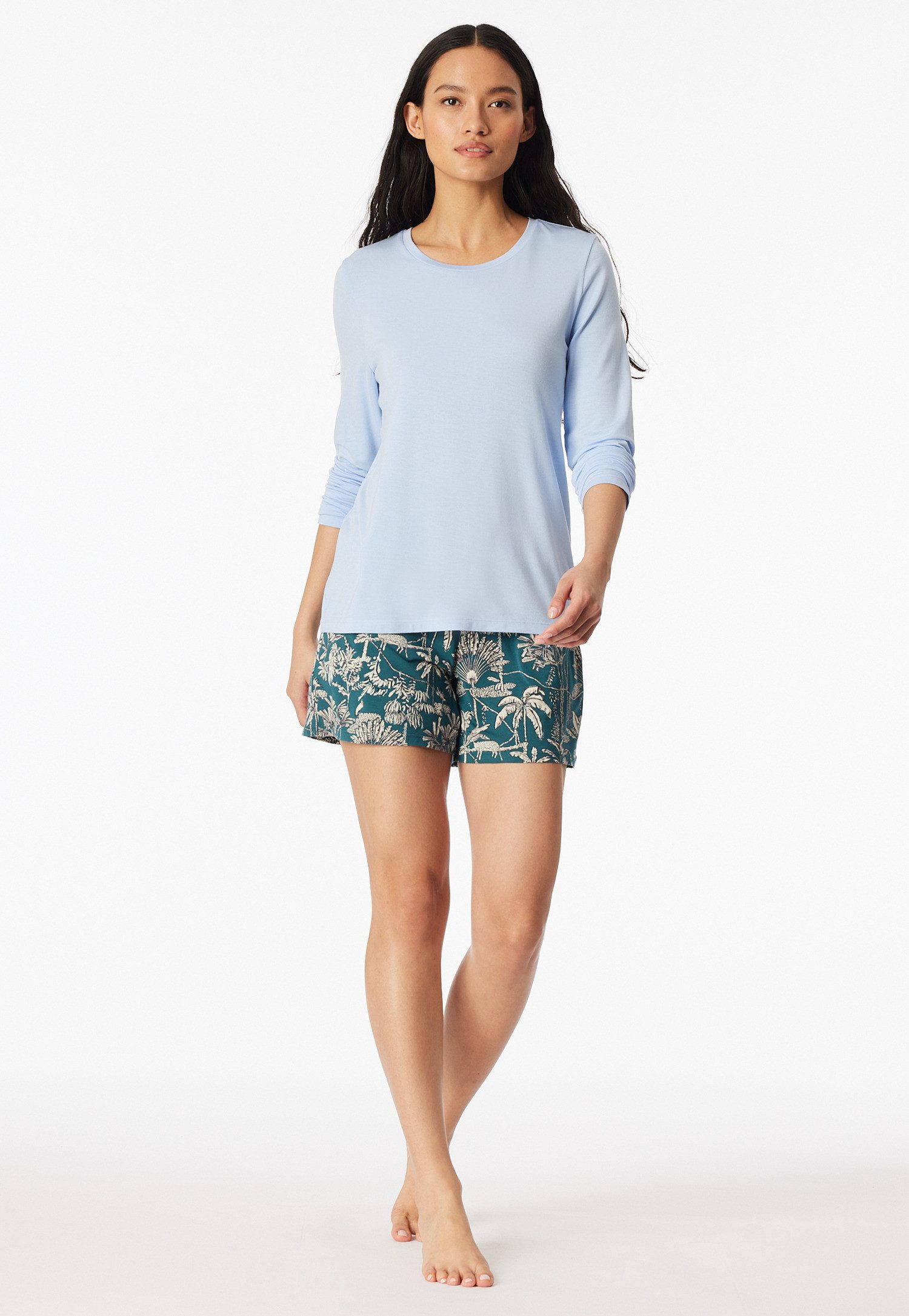 Schiesser Pyjamaoberteil Shirt langarm Rundhals